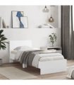 vidaXL Bed Frame without Mattress with Headboard White 75x190 cm Small Single — Size: 75 x 190 cm