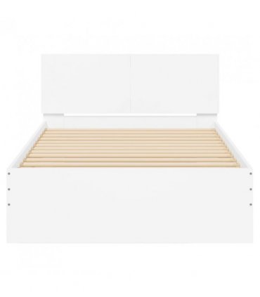 vidaXL Bed Frame without Mattress with Headboard White 100x200 cm — Size: 100 x 200 cm — V0672046359