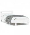 vidaXL Bed Frame without Mattress with LED Lights White 75x190 cm Small Single — Size: 75 x 190 cm