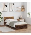 vidaXL Bed Frame with Headboard Old Wood 100 x 200 cm Engineered Wood