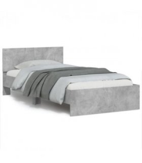 vidaXL Bed Frame without Mattress with LED Lights Concrete Grey 100x200 cm — Size: 100 x 200 cm