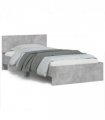 vidaXL Bed Frame without Mattress with LED Lights Concrete Grey 100x200 cm — Size: 100 x 200 cm