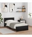 vidaXL Bed Frame with Headboard Black Oak 100 x 200 cm Engineered Wood