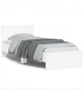 vidaXL Bed Frame without Mattress with LED Lights White 90x200 cm — Size: 90 x 200 cm