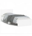 vidaXL Bed Frame without Mattress with LED Lights White 90x200 cm — Size: 90 x 200 cm