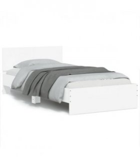 vidaXL Bed Frame without Mattress with LED Lights White 100x200 cm — Size: 100 x 200 cm
