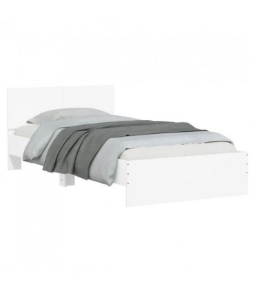 vidaXL Bed Frame without Mattress with LED Lights White 100x200 cm — Size: 100 x 200 cm