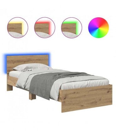 vidaXL Bed Frame Artisan Oak 100 x 200 cm Engineered Wood