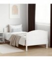 vidaXL Bed Frame without Mattress White 100x200 cm Solid Wood Pine — Size: 100 x 200 cm — V0672046459