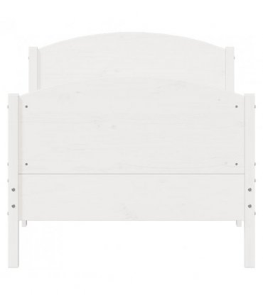 vidaXL Bed Frame without Mattress White 100x200 cm Solid Wood Pine — Size: 100 x 200 cm — V0672046459