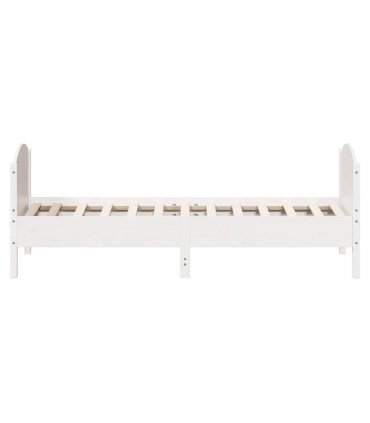 vidaXL Bed Frame without Mattress White 100x200 cm Solid Wood Pine — Size: 100 x 200 cm — V0672046459