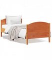 vidaXL Bed Frame without Mattress Wax Brown 75x190 cm Small Single Solid Wood Pine — Size: 75 x 190 cm — V0672046461
