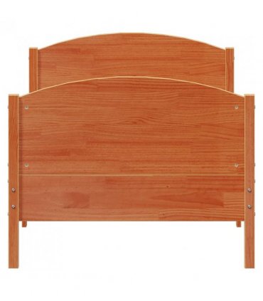 vidaXL Bed Frame without Mattress Wax Brown 75x190 cm Small Single Solid Wood Pine — Size: 75 x 190 cm — V0672046461