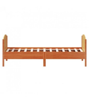 vidaXL Bed Frame without Mattress Wax Brown 75x190 cm Small Single Solid Wood Pine — Size: 75 x 190 cm — V0672046461