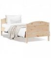 vidaXL Bed Frame without Mattress 75x190 cm Small Single Solid Wood Pine — Colour: natural, Size: 75 x 190 cm — V0672046463