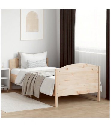 vidaXL Bed Frame without Mattress 75x190 cm Small Single Solid Wood Pine — Colour: natural, Size: 75 x 190 cm — V0672046463