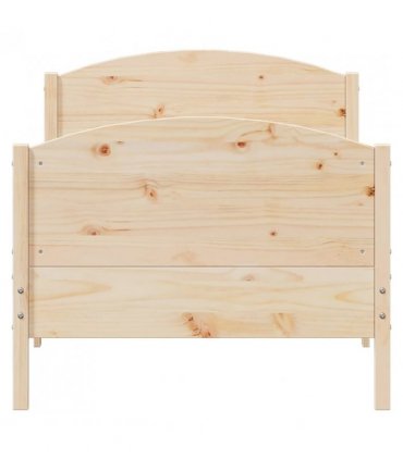 vidaXL Bed Frame without Mattress 75x190 cm Small Single Solid Wood Pine — Colour: natural, Size: 75 x 190 cm — V0672046463