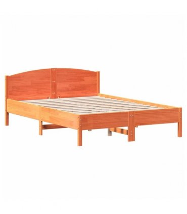 vidaXL Bed Frame without Mattress Wax Brown 140x200 cm Solid Wood Pine — Size: 140 x 200 cm — V0672046468