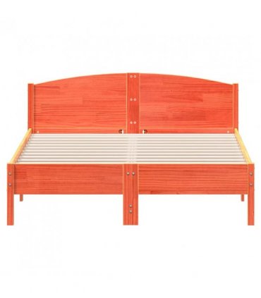 vidaXL Bed Frame without Mattress Wax Brown 140x200 cm Solid Wood Pine — Size: 140 x 200 cm — V0672046468