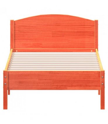 vidaXL Bed Frame without Mattress Wax Brown 75x190 cm Small Single Solid Wood Pine — Size: 75 x 190 cm — V0672046476