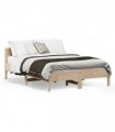 vidaXL Bed Frame | Natural Wood | Solid pine wood, Plywood | Double | Bed Frame — Size: 135 x 190 cm
