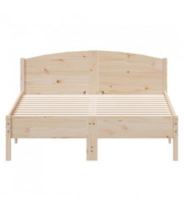 vidaXL Bed Frame | Natural Wood | Solid pine wood, Plywood | Double | Bed Frame — Size: 135 x 190 cm