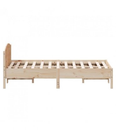 vidaXL Bed Frame | Natural Wood | Solid pine wood, Plywood | Double | Bed Frame — Size: 135 x 190 cm