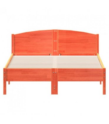 vidaXL Bed Frame without Mattress Wax Brown 120x190 cm Small Double Solid Wood Pine — Size: 120 x 190 cm — V0672046491