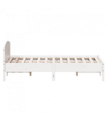 vidaXL Bed Frame without Mattress White 140x200 cm Solid Wood Pine — Size: 140 x 200 cm — V0672046492