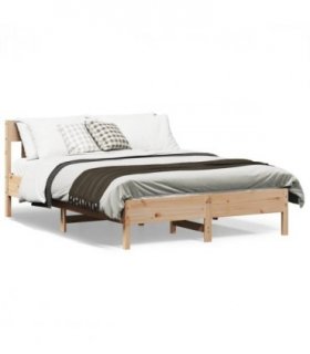 vidaXL Bed Frame without Mattress 140x200 cm Solid Wood Pine — Colour: natural, Size: 140 x 200 cm — V0672046518