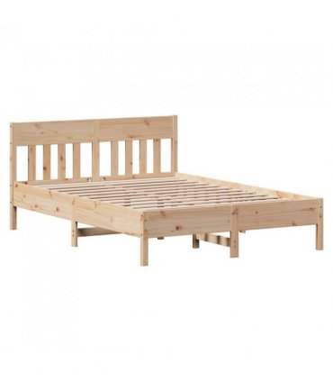 vidaXL Bed Frame without Mattress 140x200 cm Solid Wood Pine — Colour: natural, Size: 140 x 200 cm — V0672046518