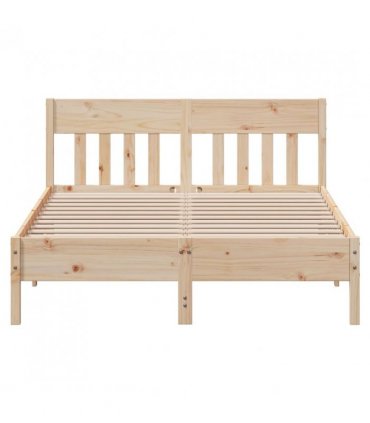vidaXL Bed Frame without Mattress 140x200 cm Solid Wood Pine — Colour: natural, Size: 140 x 200 cm — V0672046518