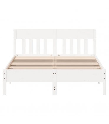 vidaXL Bed Frame without Mattress White 120x200 cm Solid Wood Pine — Size: 120 x 200 cm — V0672046519