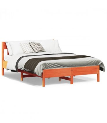 vidaXL Bed Frame without Mattress Wax Brown 120x190 cm Small Double Solid Wood Pine — Size: 120 x 190 cm — V0672046521