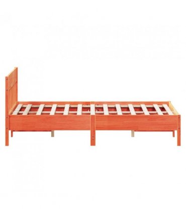 vidaXL Bed Frame without Mattress Wax Brown 120x190 cm Small Double Solid Wood Pine — Size: 120 x 190 cm — V0672046521