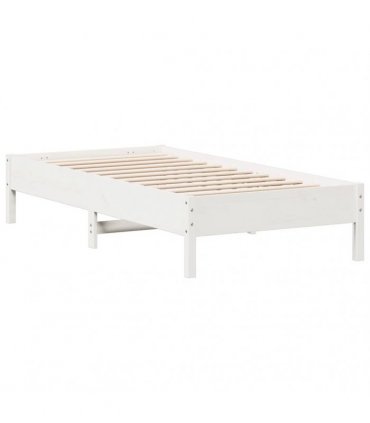 vidaXL Bed Frame | White | Solid pine wood | Single | Modern | Bed Frame — Size: 90 x 190 cm