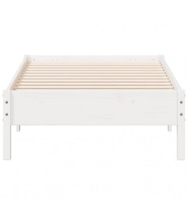 vidaXL Bed Frame | White | Solid pine wood | Single | Modern | Bed Frame — Size: 90 x 190 cm