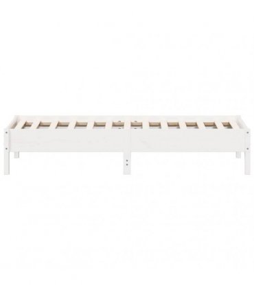 vidaXL Bed Frame | White | Solid pine wood | Single | Modern | Bed Frame — Size: 90 x 190 cm