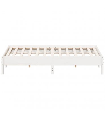 vidaXL Bed Frame without Mattress White 180x200 cm Super King Solid Wood Pine — Size: 180 x 200 cm — V0672046525