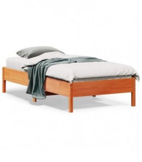 vidaXL Bed Frame | Wax brown | Solid pine wood | Small Single | Durable — Size: 75 x 190 cm