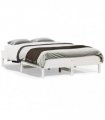 vidaXL Bed Frame | White | Solid pine wood, Plywood | 140x190 cm | Modern — Size: 140 x 190 cm