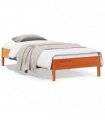 vidaXL Bed Frame | Wax Brown | Solid Pine Wood | Single | Modern | Bed Frame — Size: 90 x 200 cm