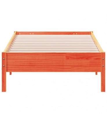 vidaXL Bed Frame | Wax Brown | Solid Pine Wood | Single | Modern | Bed Frame — Size: 90 x 200 cm