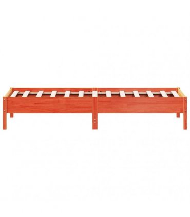 vidaXL Bed Frame | Wax Brown | Solid Pine Wood | Single | Modern | Bed Frame — Size: 90 x 200 cm