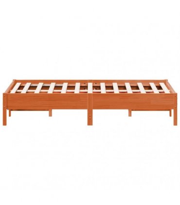 vidaXL Bed Frame | Wax brown | Solid pine wood, Plywood slats | Single | Durable — Size: 90 x 190 cm