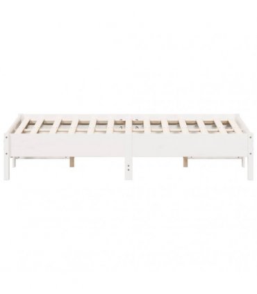 vidaXL Bed Frame | White | Solid Pine Wood, Plywood | Double | Durable — Size: 135 x 190 cm — V0672046543