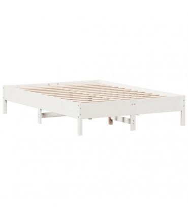 vidaXL Bed Frame without Mattress White 160x200 cm Solid Wood Pine — Size: 160 x 200 cm — V0672046545