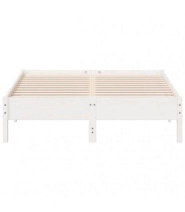 vidaXL Bed Frame without Mattress White 160x200 cm Solid Wood Pine — Size: 160 x 200 cm — V0672046545