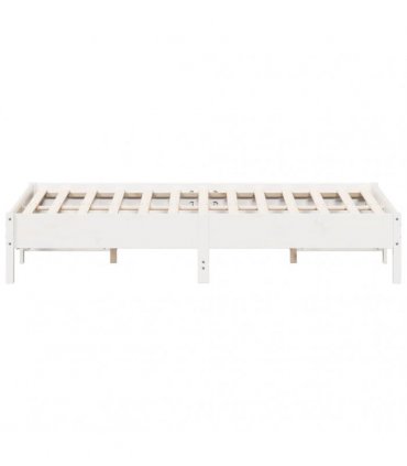 vidaXL Bed Frame without Mattress White 160x200 cm Solid Wood Pine — Size: 160 x 200 cm — V0672046545