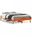 vidaXL Bed Frame | Wax Brown | Solid Pine Wood | Double | Heavy Weight Endurance — Size: 140 x 190 cm